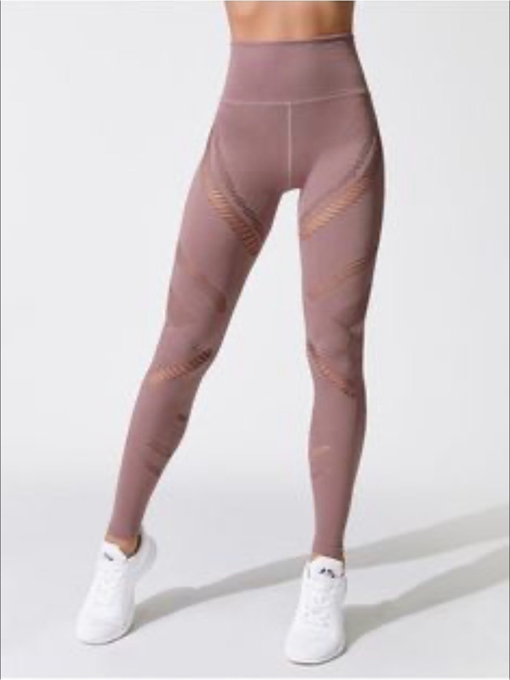 ALO Yoga High Waist Seamless Radiance Leggings in Mauve Retail $98